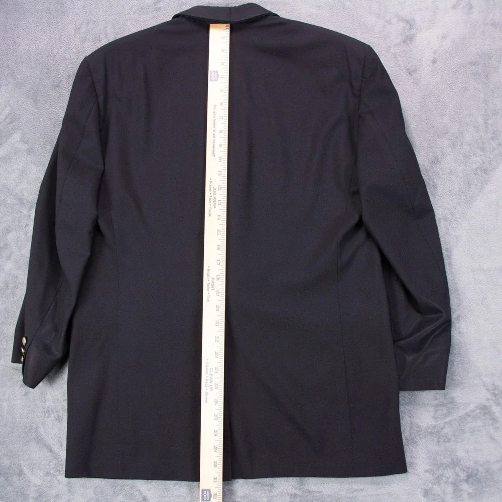 Burberry London Mens 40R Black Wool Gold Button Blazer Sport Coat‎ 2 Button
